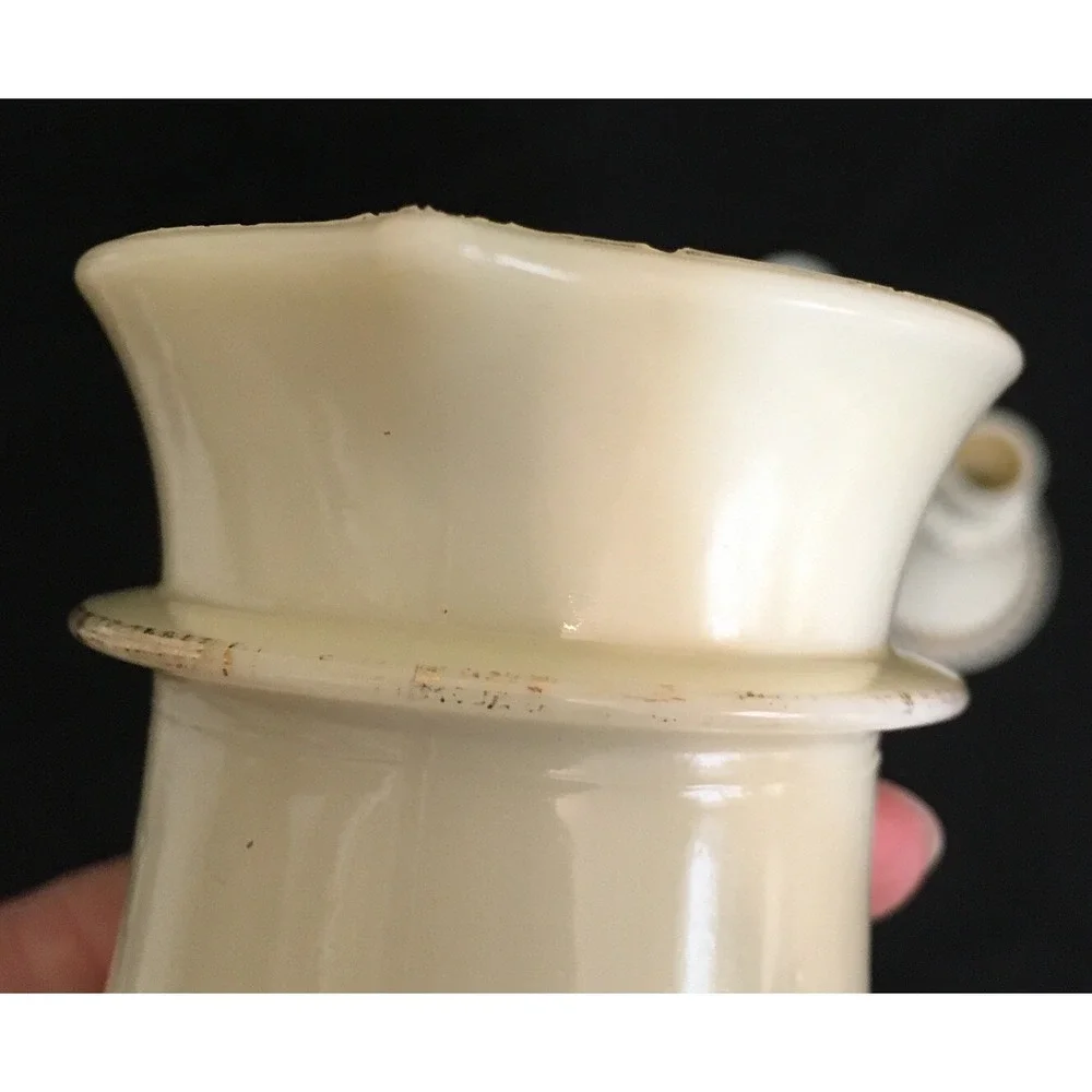 VTG Custard Glass 24k Gold Accents Sugar Bowl Lid & Cream Pitcher Wheaton Ware